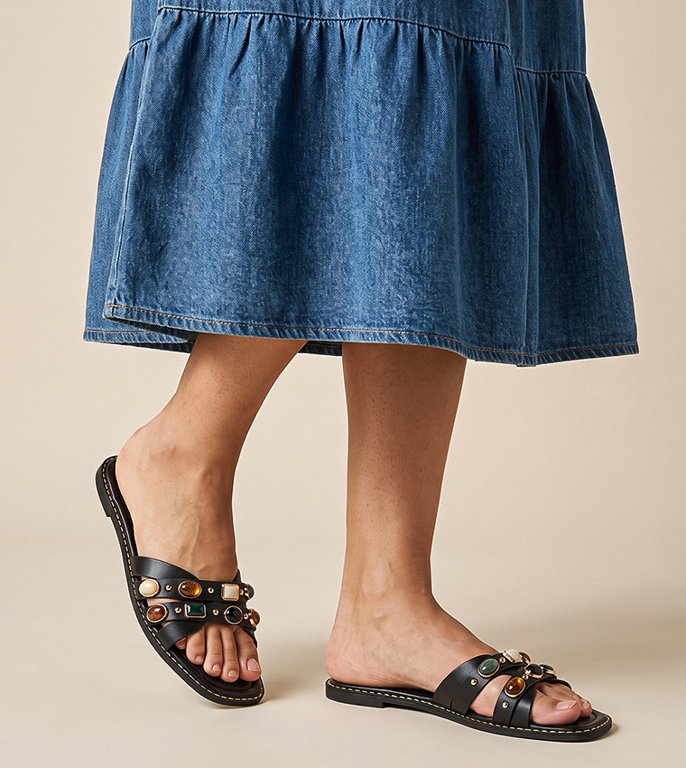 Embellished Flat Sandals