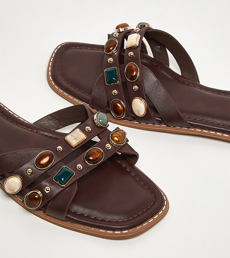 Embellished Flat Sandals