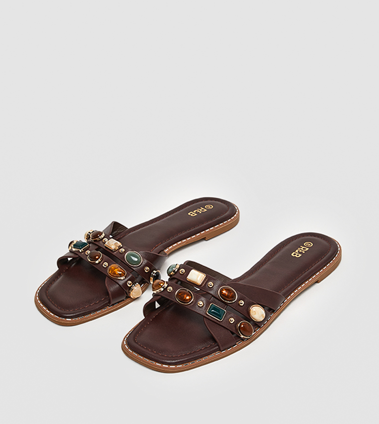 Embellished Flat Sandals