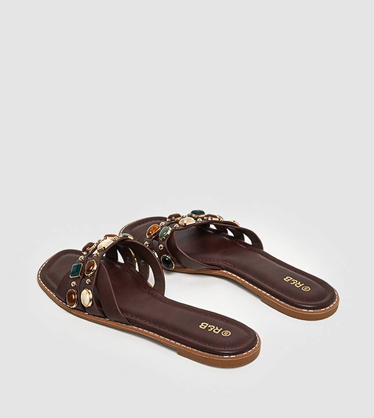 Embellished Flat Sandals