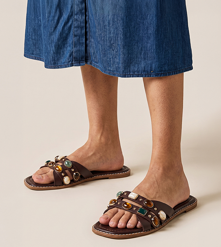 Embellished Flat Sandals