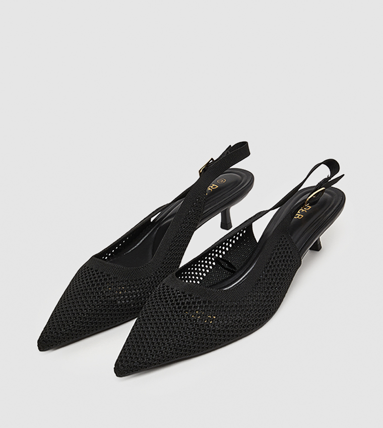 Mesh Slingback Pumps