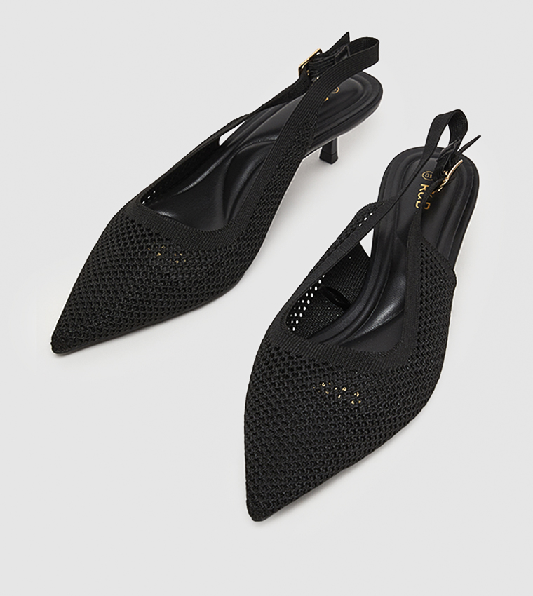 Mesh Slingback Pumps