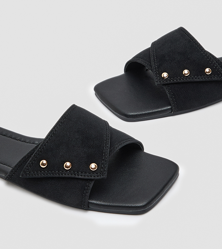 Stud Detail Flat Sandals