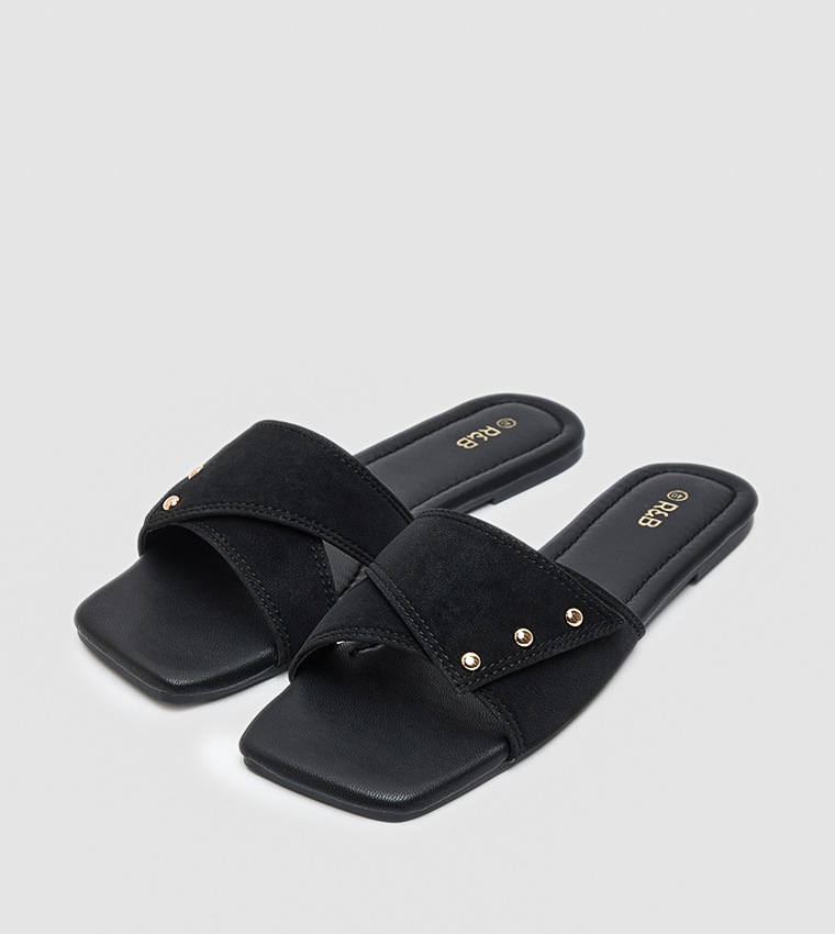 Stud Detail Flat Sandals