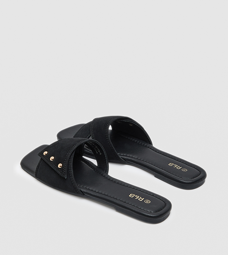 Stud Detail Flat Sandals