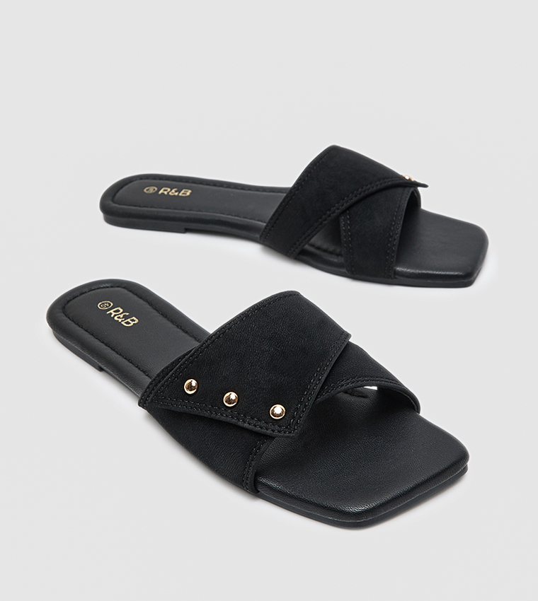 Stud Detail Flat Sandals