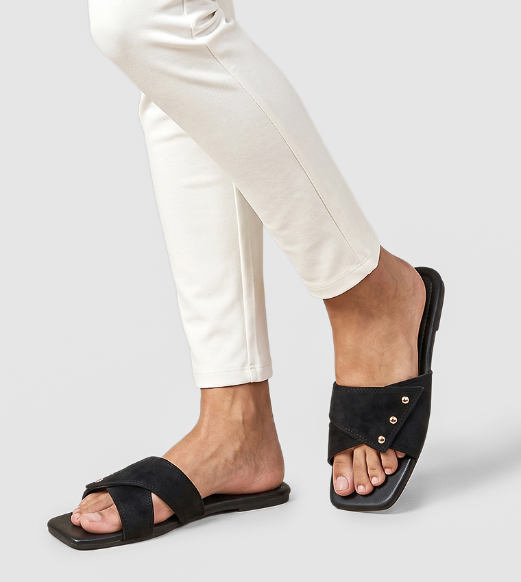 Stud Detail Flat Sandals