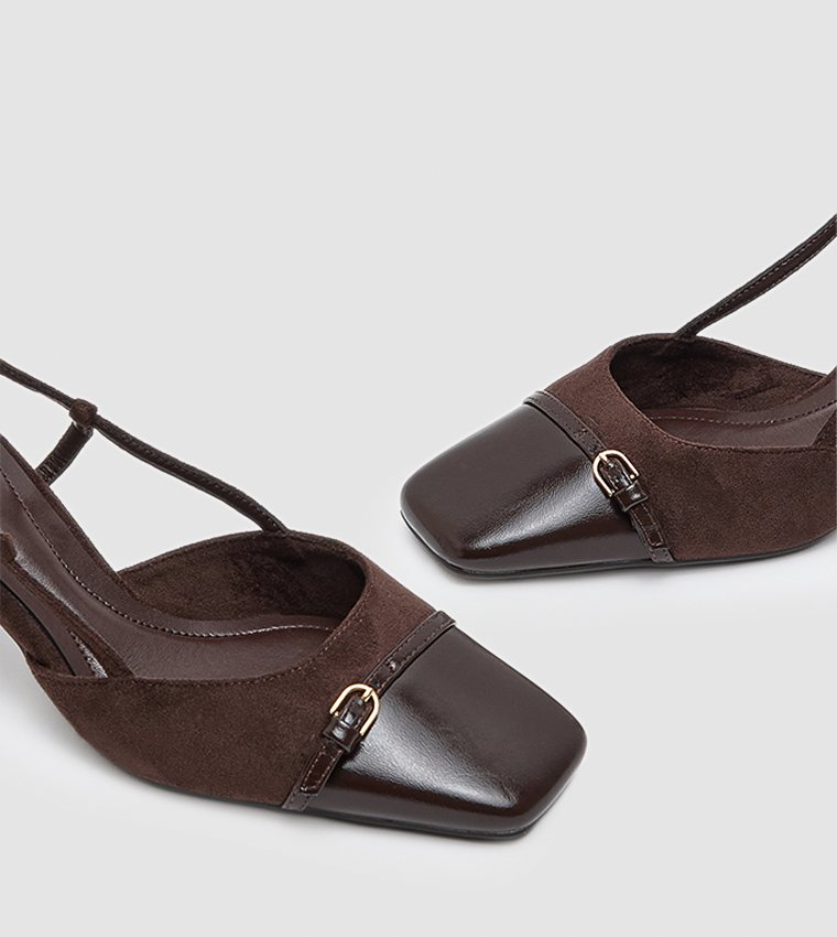 Cap Toe Slingback Pumps