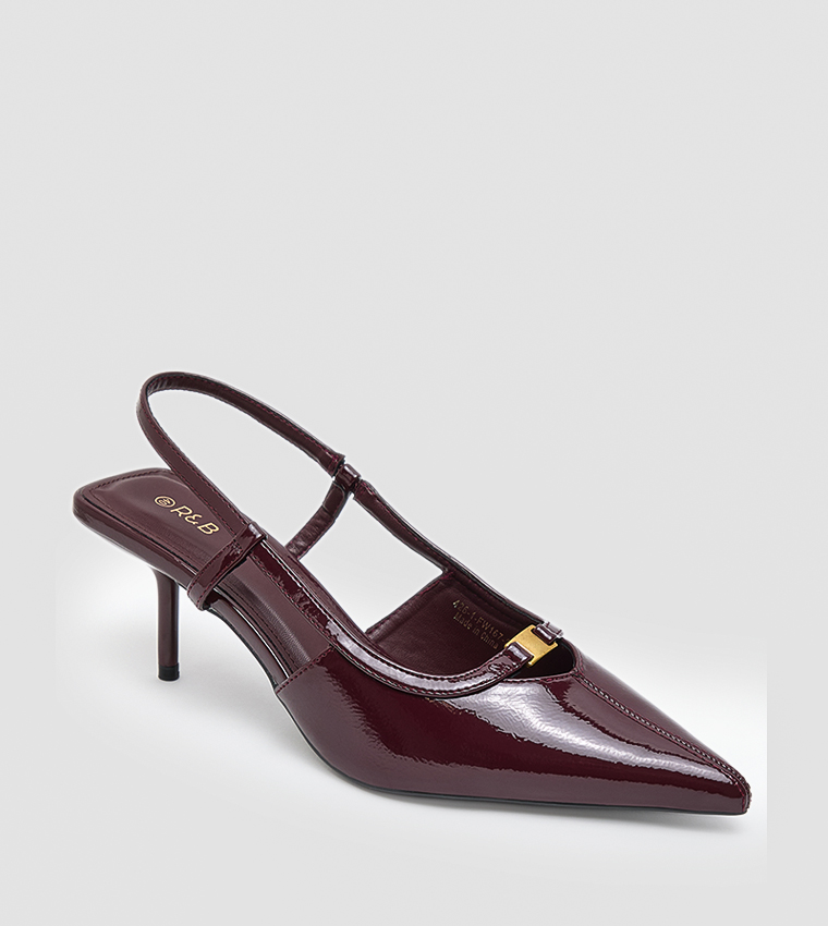 Glossy Slingback Pumps