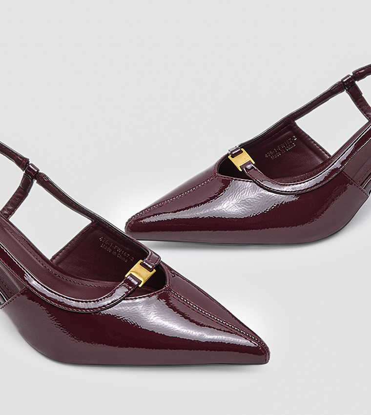 Glossy Slingback Pumps