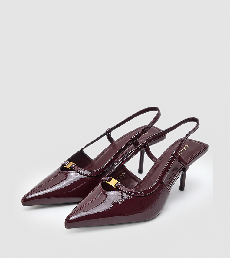 Glossy Slingback Pumps