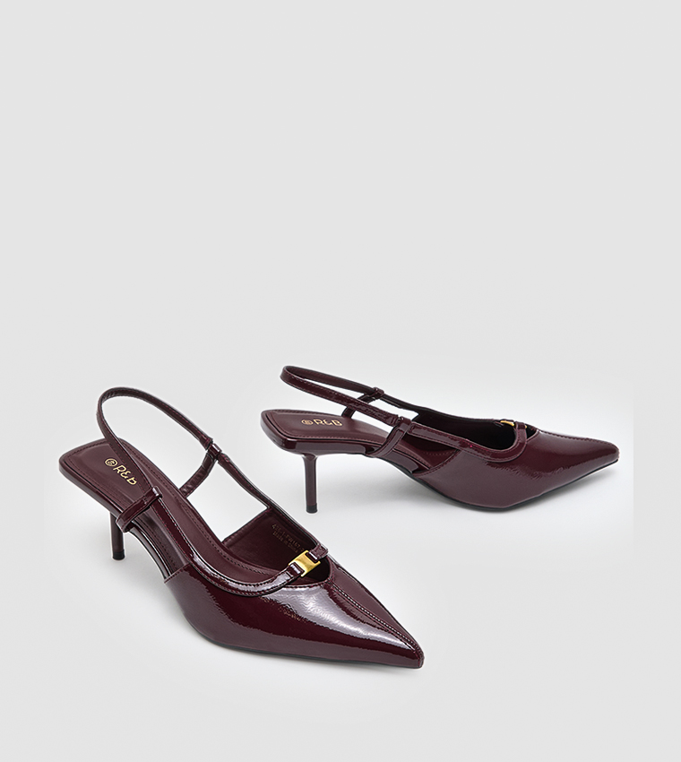 Glossy Slingback Pumps
