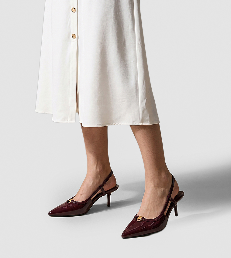 Glossy Slingback Pumps