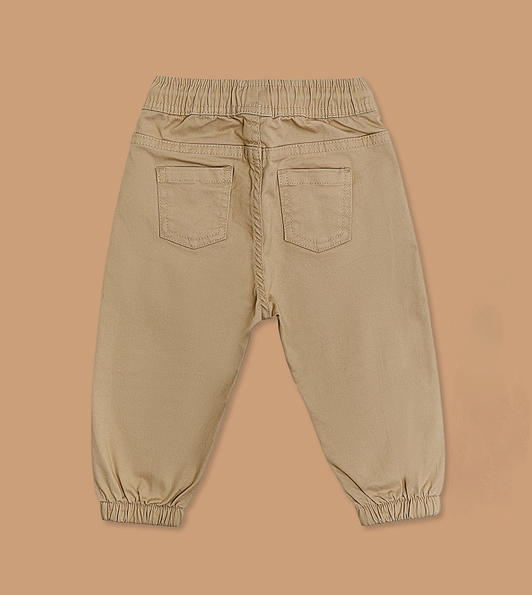 Solid Jogger Pants with Drawstring Waist