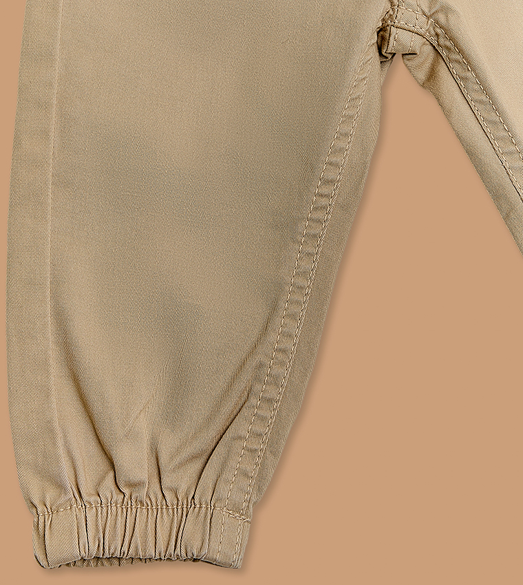 Solid Jogger Pants with Drawstring Waist