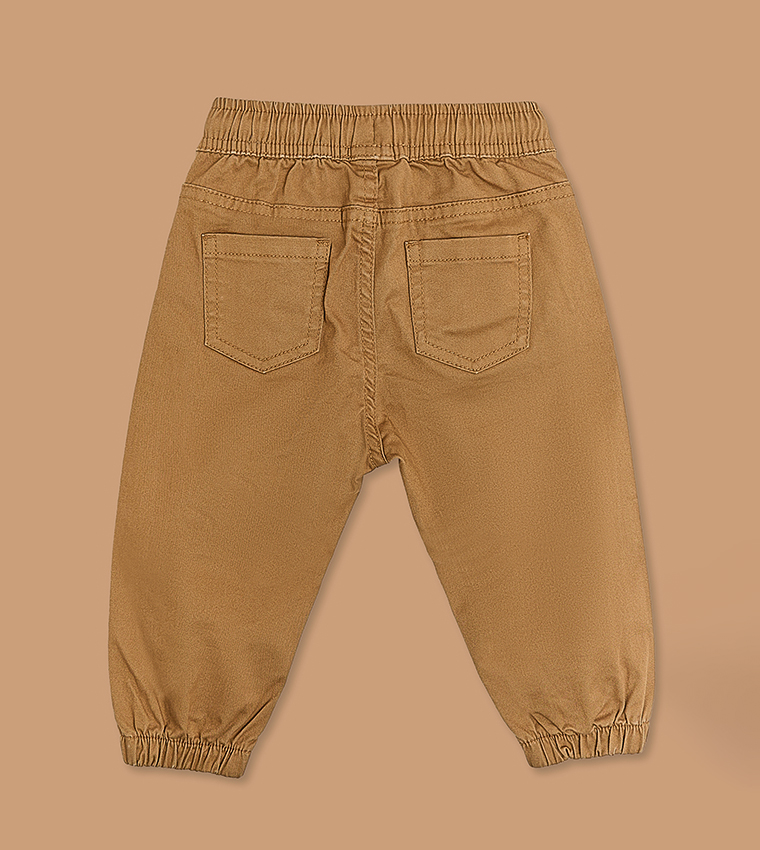 Solid Jogger Pants with Drawstring Waist