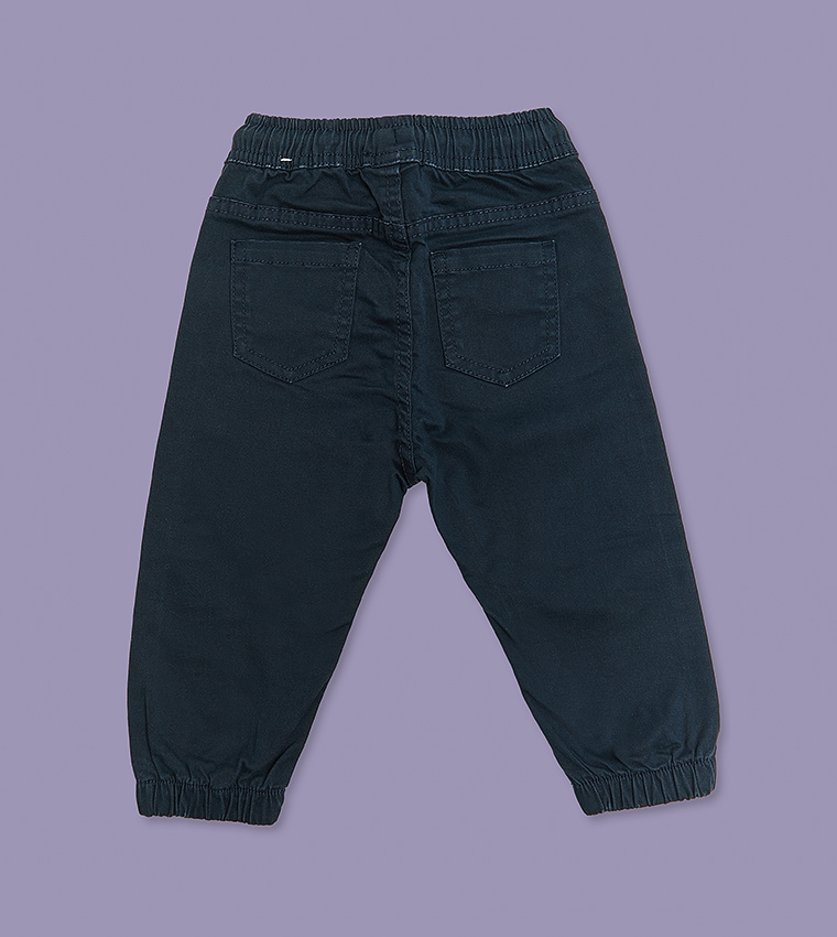 Solid Jogger Pants with Drawstring Waist