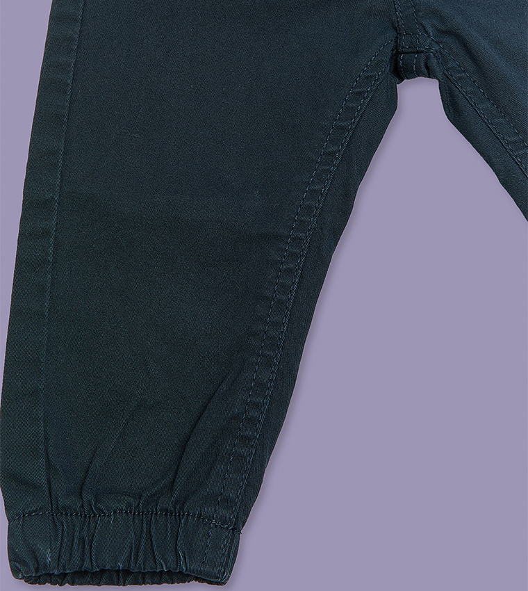 Solid Jogger Pants with Drawstring Waist