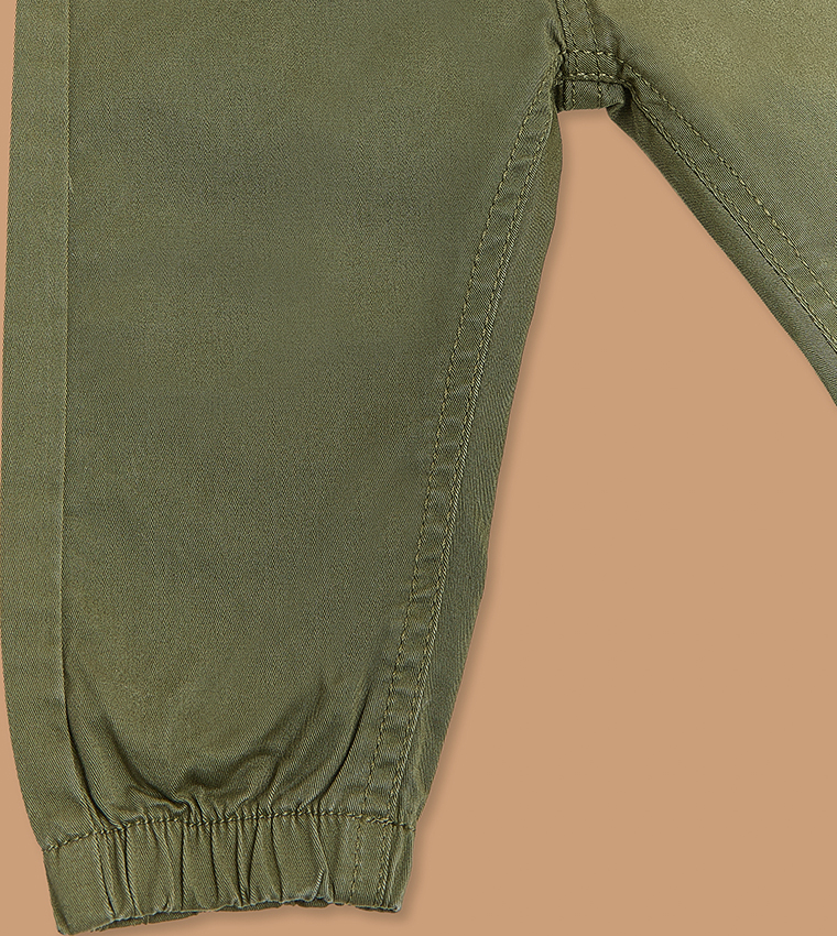 Solid Jogger Pants with Drawstring Waist