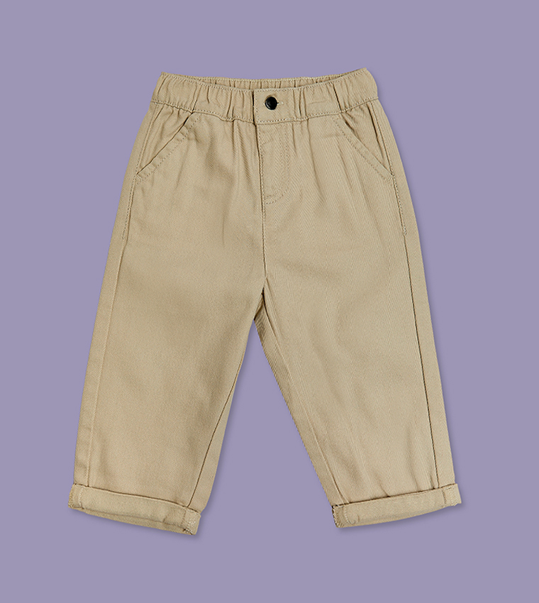 Solid Jogger Pants with Drawstring Waist