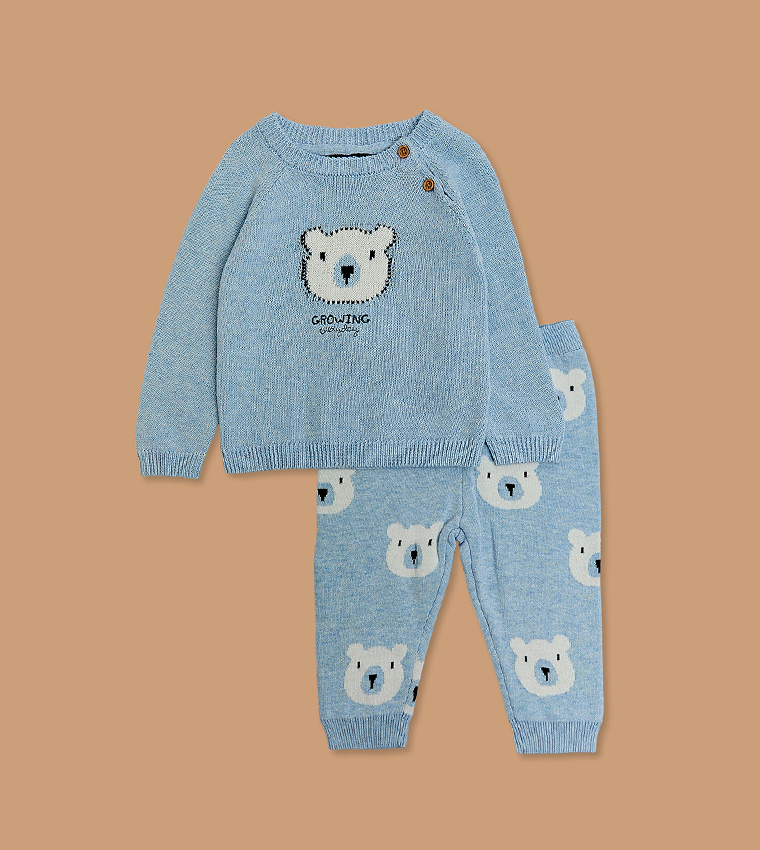 Patterned Knitted Clothing Set