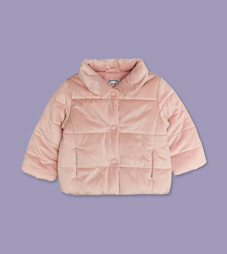 Quilted Collared Jacket with Button Closure