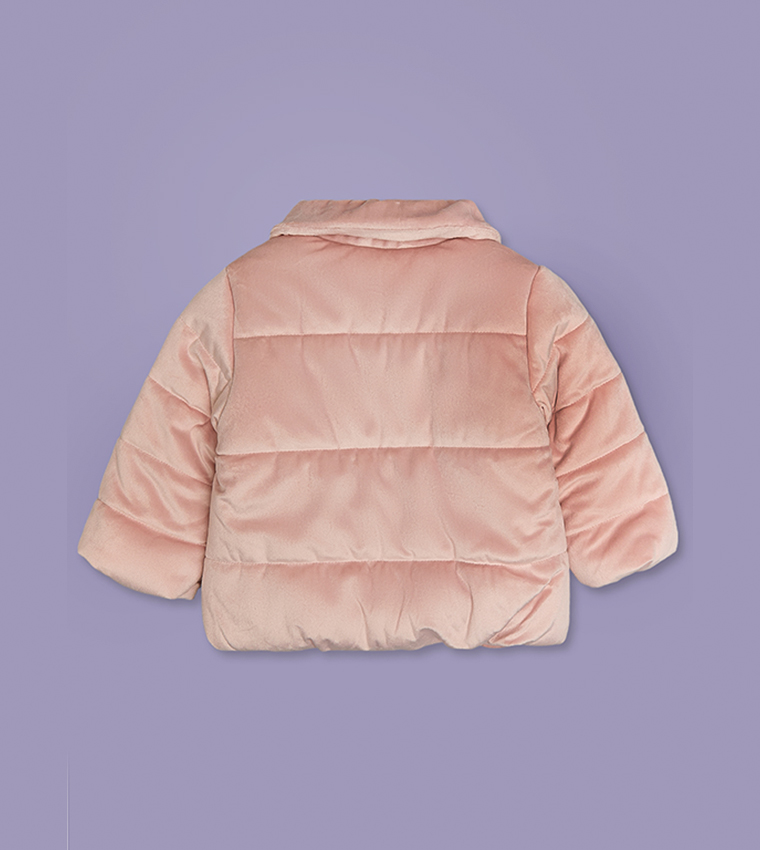 Quilted Collared Jacket with Button Closure