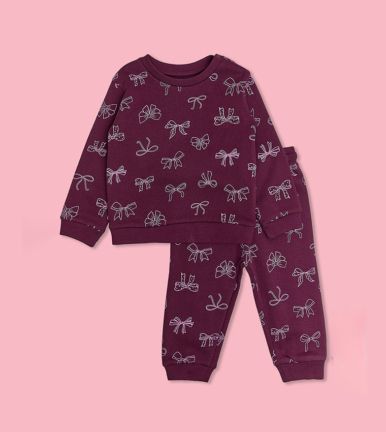Bow Patterned Clothing Set