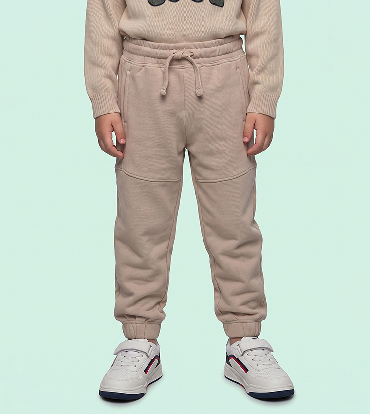 Solid Joggers with Drawstring Waist