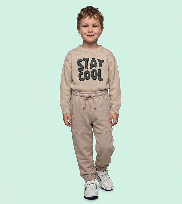 Solid Joggers with Drawstring Waist