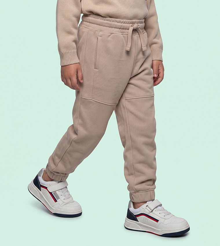 Solid Joggers with Drawstring Waist