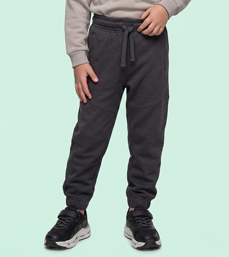 Solid Joggers with Drawstring Waist