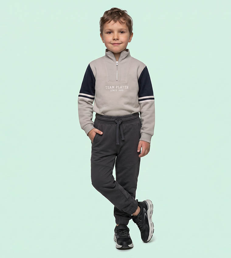 Solid Joggers with Drawstring Waist