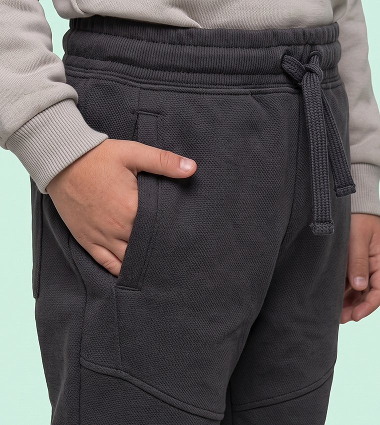 Solid Joggers with Drawstring Waist