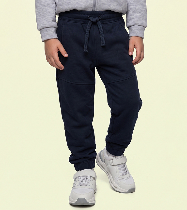 Solid Joggers with Drawstring Waist