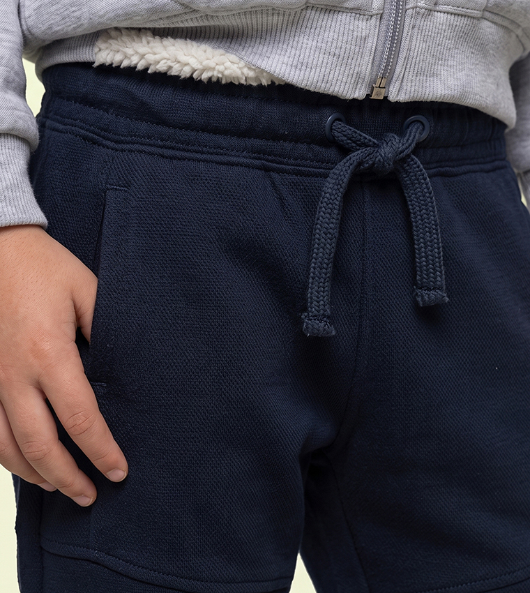 Solid Joggers with Drawstring Waist