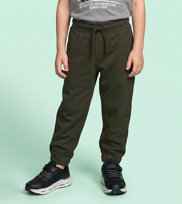 Solid Joggers with Drawstring Waist
