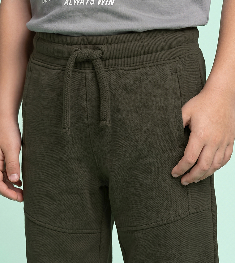 Solid Joggers with Drawstring Waist
