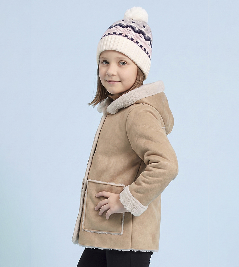 Solid Hooded Jacket with Long Sleeves