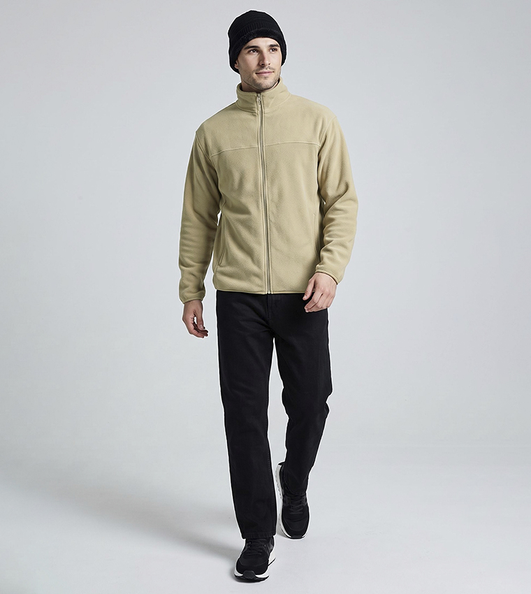 Solid Jacket with Zipper Closure