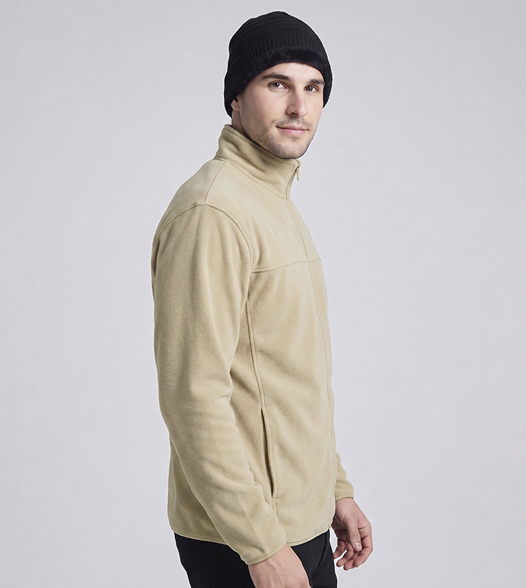 Solid Jacket with Zipper Closure