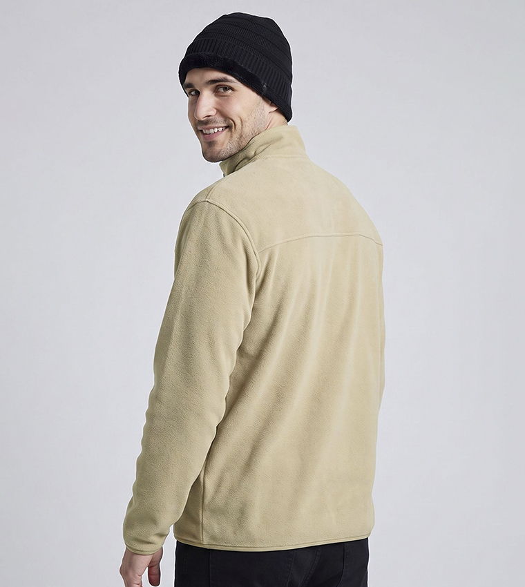 Solid Jacket with Zipper Closure