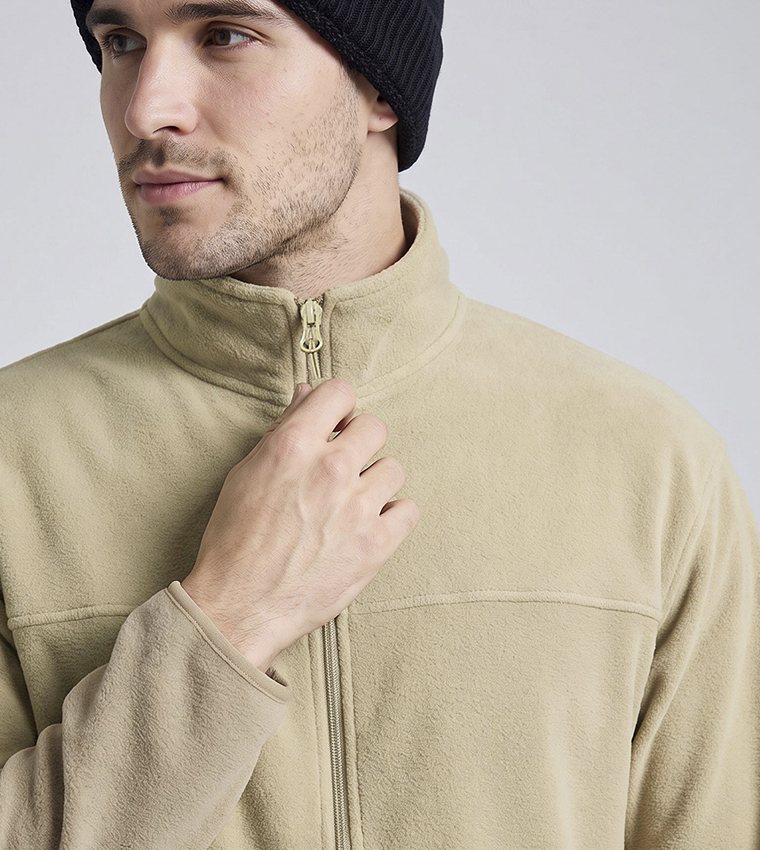 Solid Jacket with Zipper Closure