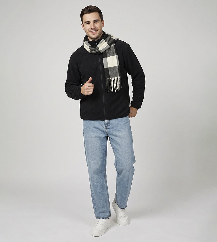 Solid Jacket with Zipper Closure
