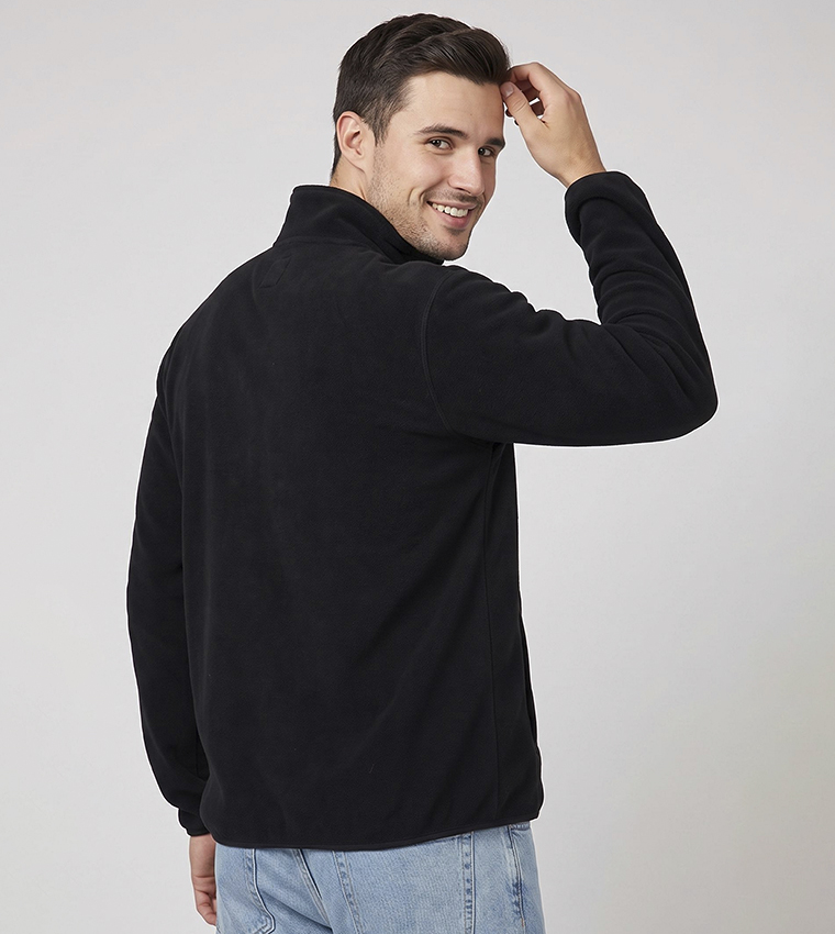 Solid Jacket with Zipper Closure