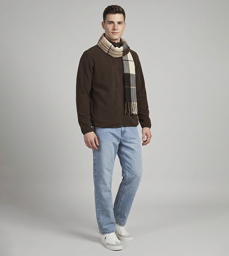 Solid Jacket with Zipper Closure