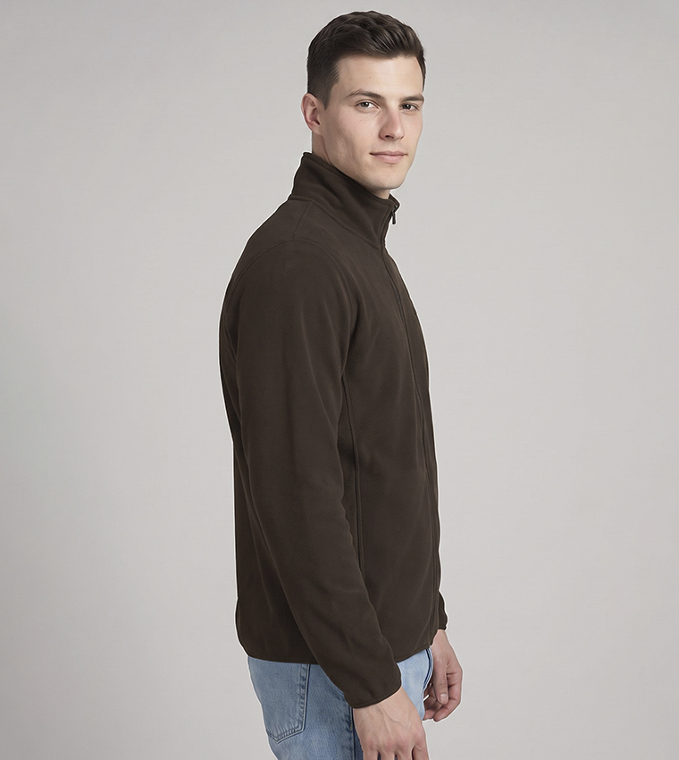 Solid Jacket with Zipper Closure