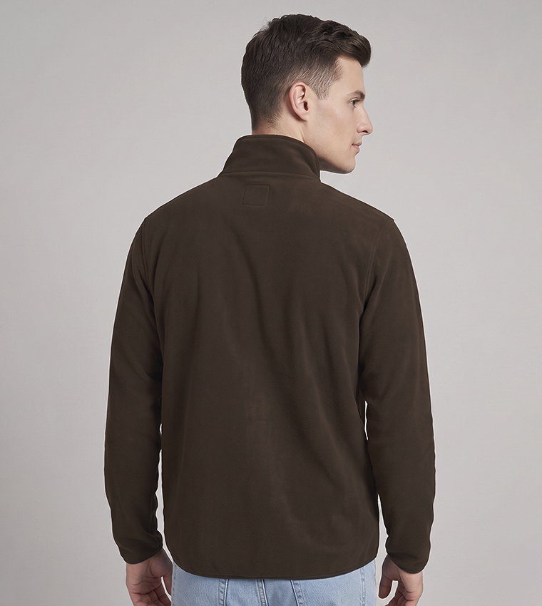 Solid Jacket with Zipper Closure