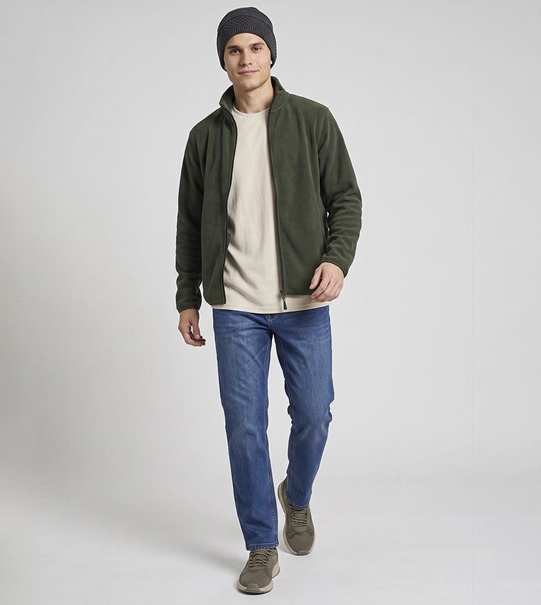 Solid Jacket with Zipper Closure